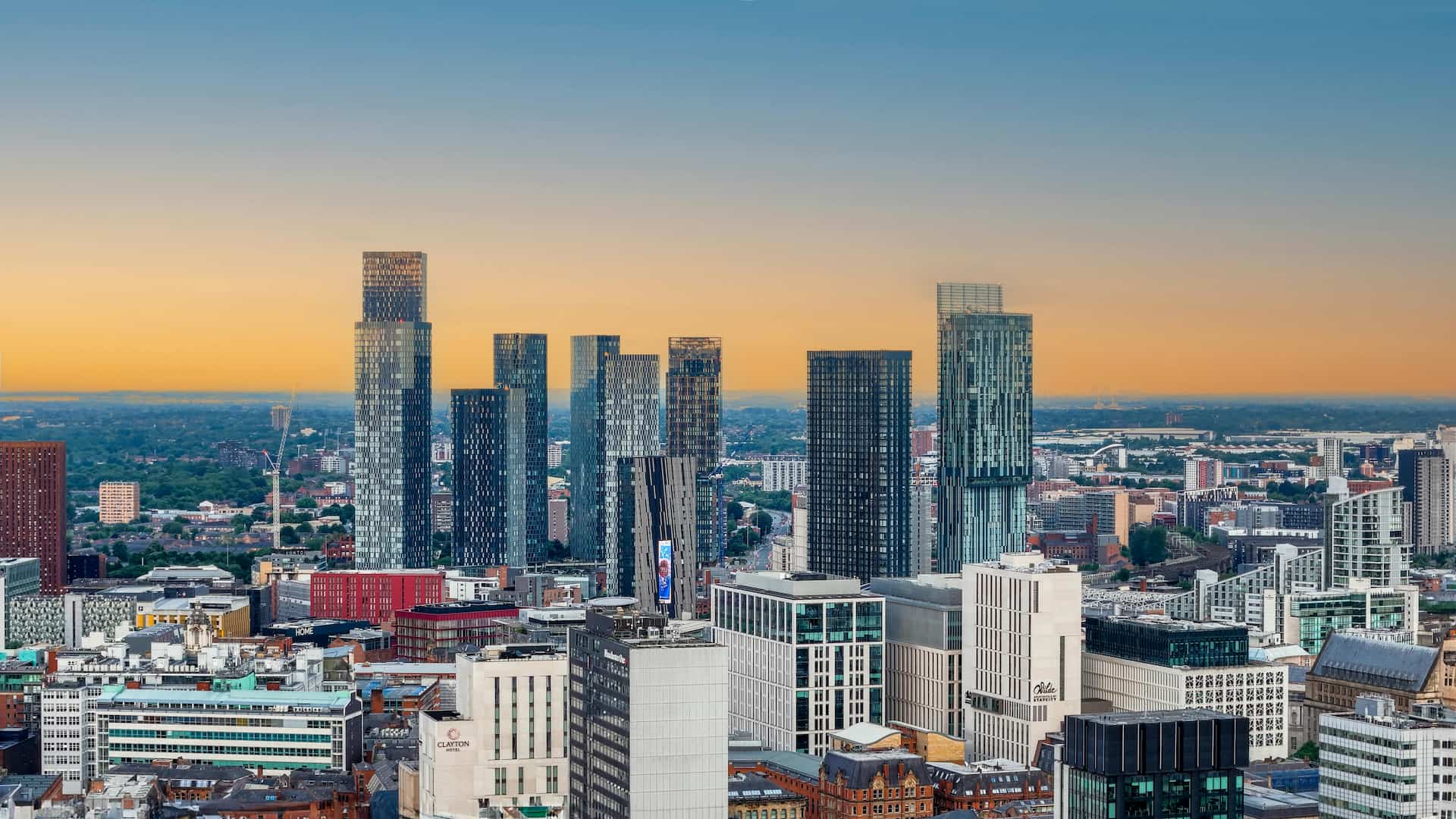 Commercial office buildings in Manchester city centre