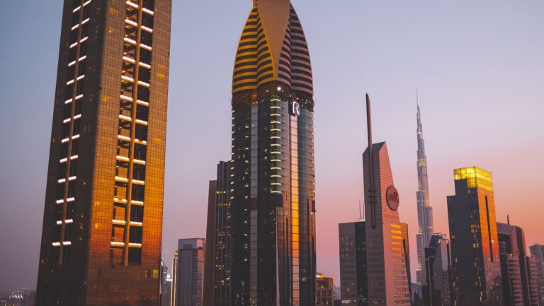 Dubai office skyline representing DIFC employment contracts for UK businesses